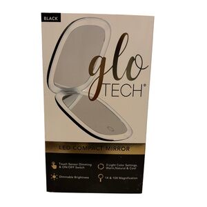 Glo Tech LED Compact Mirror Black NIB